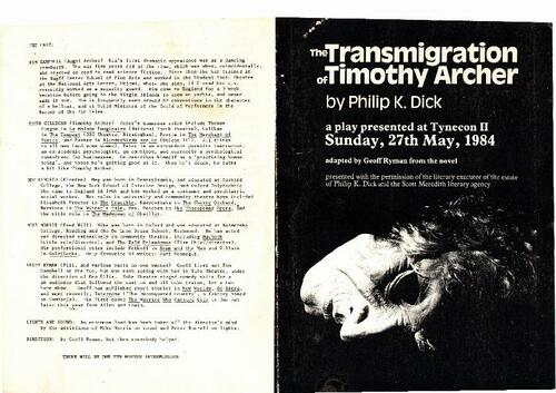 The Transmigration of Timothy Archer flyer
